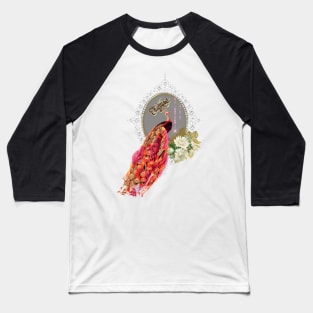 Elegant peacock with flowers in soft colors Baseball T-Shirt